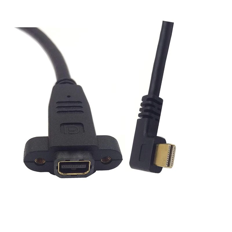 Left Angled 90 Mini DisplayPort Male to Mini DisplayPort DP Female with Screw