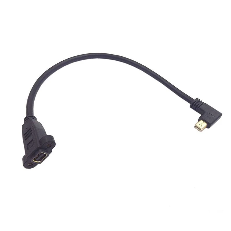 Panel mount Mini Displayport to left angle mini DP Cable