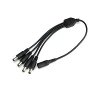 DC 5.5x2.1mm মহিলা থেকে 4টি পুরুষ পাওয়ার স্প্লিটার ক্যাবল
